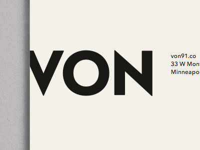 Von91 Stationary idea black bold letterhead logo paper stationary type typography white