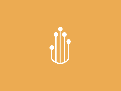 Digital hand icon icon logo orange