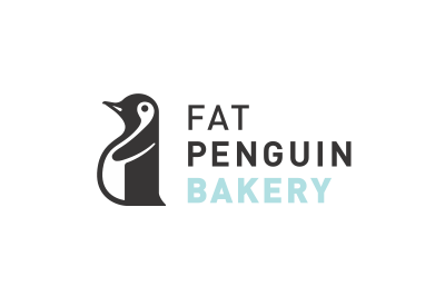 Fat Penguin Bakery Logo icon logo penguin typography