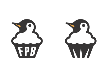 Fat Penguin Bakery bakery black cupcake icon logo penguin