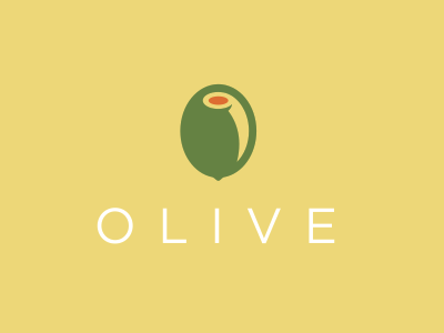 Olive Logo green logo olive typography yellow
