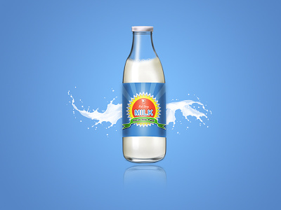 Milk Bottle - Digitally created from scratch