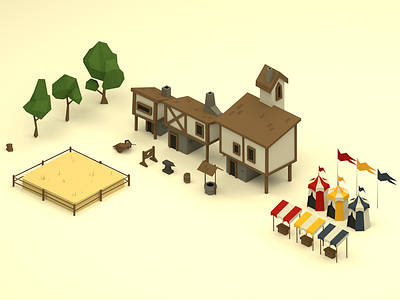 Medieval 3d lowpoly