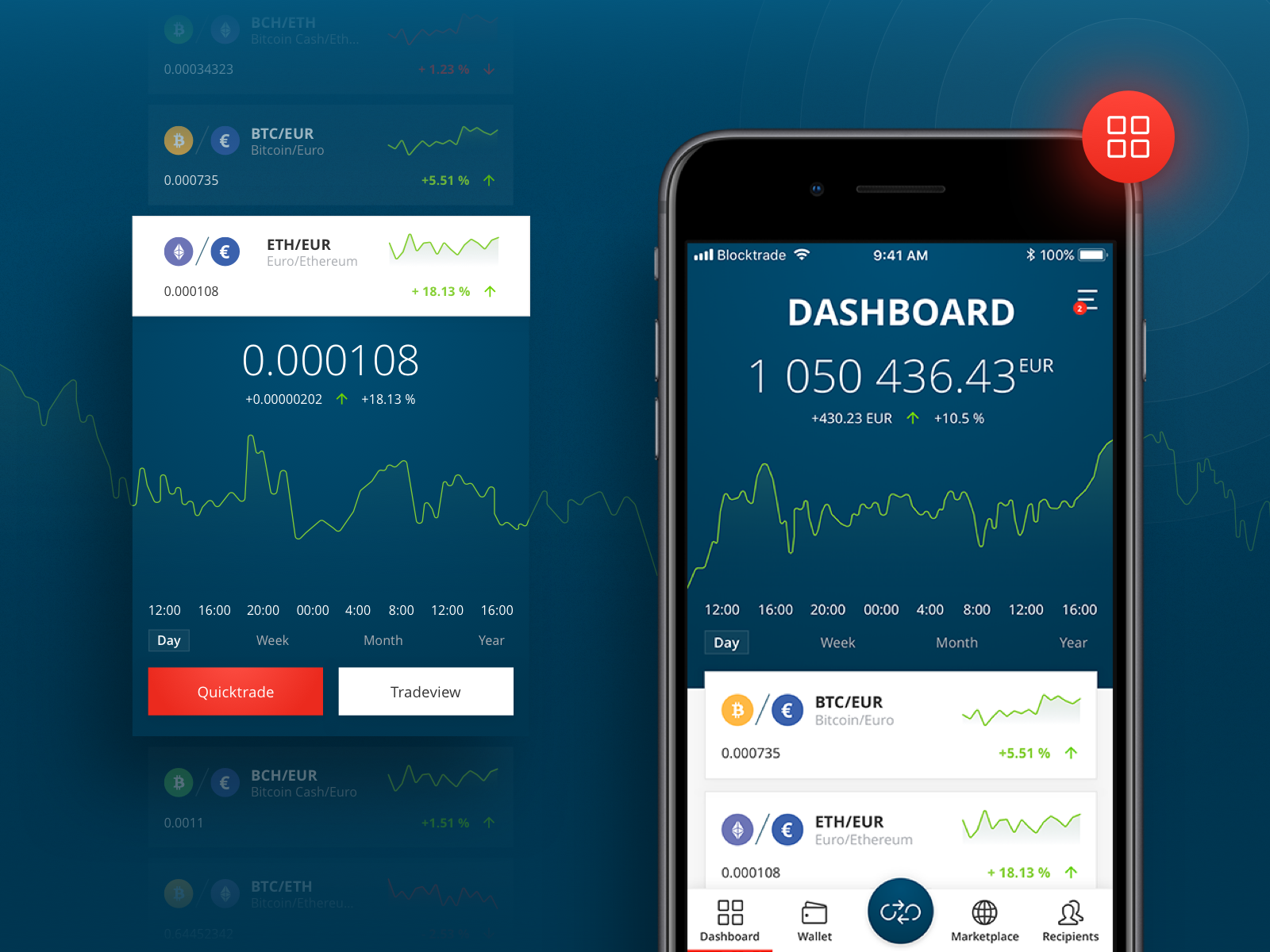 Blocktrade Mobile App by Wiktor Pawlik for STX Next on Dribbble