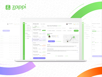 Zappi Cover Manager Dashboard calendar dasboard education geolocalisation layout listing multi pane platform profile schedule school search stx stxnext table teacher