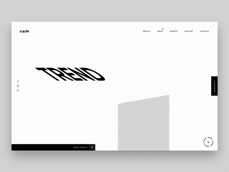 FLASH magazine animation clean interface layout motion typogaphy ui ux web
