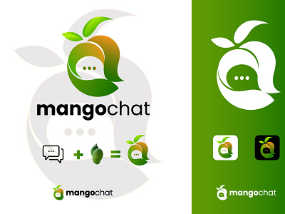 mango + chat logo branding chat logo design graphic design logo logo design logos mango logo mangochat logo simple logo