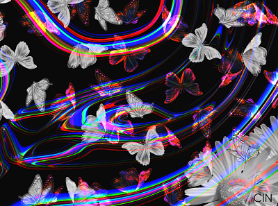 "WHEN THE BUTTERFLIES FLY TO HEAVEN" art butterflies colors design digitalart flowers