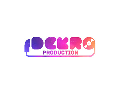 Dekro logo dj headphones logo music producer vinyl