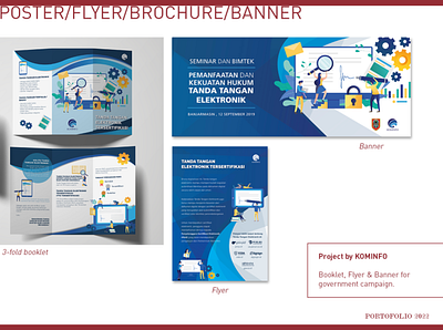 Brochure & Banner for KOMINFO banner brochure illustration vector