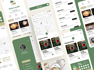 Holm café delivery app application brew caffeine coffee coffee app coffee shop dailyui design food app mobile app mobile app design mobile design mobile ui order app order food ui ui design uidesign ux ux design