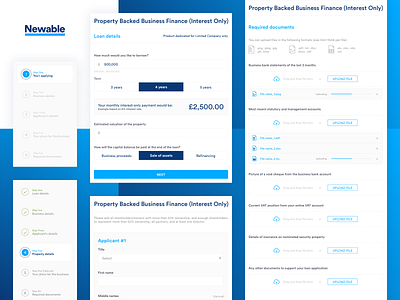 Newable Application Form design finances form form design ui ux