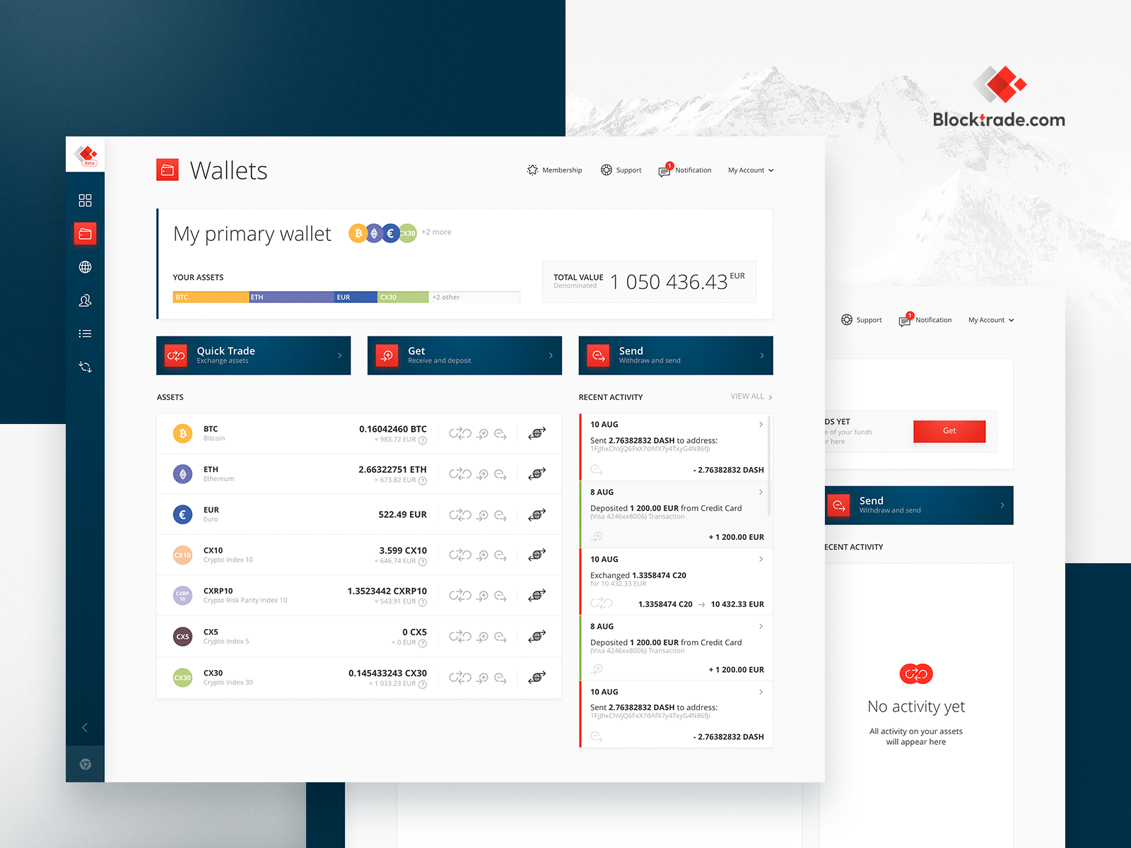 Blocktrade Wallet by Marcin Bartosz Siemieński for STX Next on Dribbble