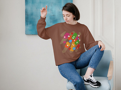 Fun Abstract Illustration on Sweatshirt abstract art branding brave braveheart cool cooltshirt cutetshirt design fun funtshirt geek illustration popculture sweatshirt tshirt