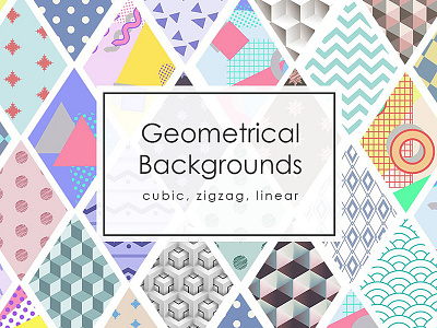 Geometrical Backgrounds background bright cubic flat geometrical linear memphis simple texture vector zigzag