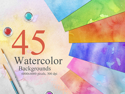 45 Watercolor Backgrounds abstract background beautiful colorful design gradient ink paint paper texture vintage watercolor