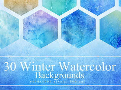 30 Winter Watercolor Backgrounds abstract background colorful design frost ink paint paper texture vintage watercolor winter