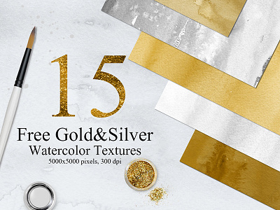 15 Free Gold & Silver Watercolor Backgrounds download free free background free image freebie gold ink ombre silver textures watercolor