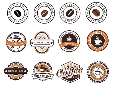 Coffe Car Logotypes car clean coffe cup design graphic logo logotype minimal retro