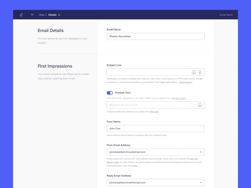 New feature: Subject Line Suggestion design dropdown email ideas improvements subject line suggestions ui ux