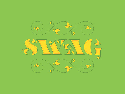 Swag. flourishes green illustration lettering line swag