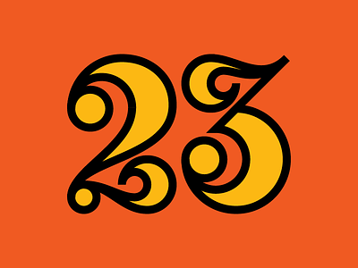 Just Some Numbers 2 3 lettering numbers orange thick lines