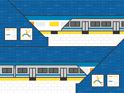 An ode to my BART station bart blue bricks illustration map meep meep public transit station train