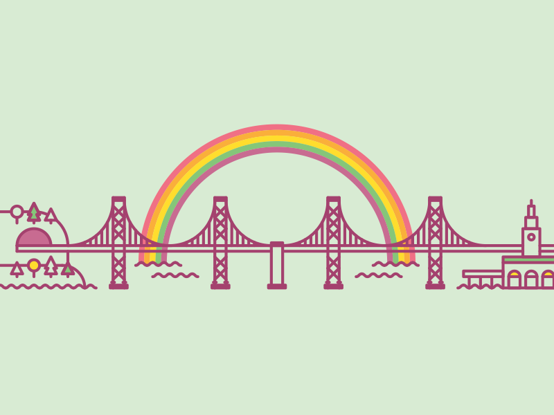 I saw a pretty rainbow over the Bay Bridge the other day. rainbow sf san francisco bridge bay bridge minty ferry building