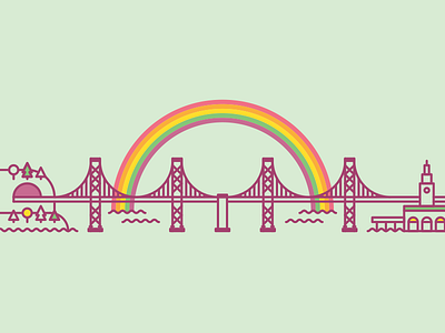 I saw a pretty rainbow over the Bay Bridge the other day.