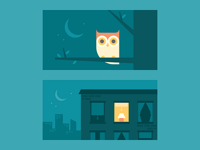 Just a couple of night owls by Lisa Engler on Dribbble