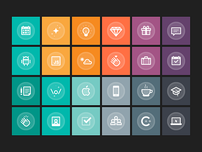 Icons and colors. Whee! color color palette fun things icons illustration squares ui