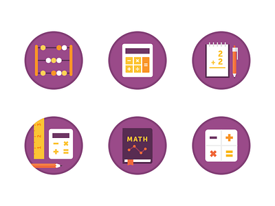 Math Icon Explorations! abacus calculator iconography icons illustration lumosity math