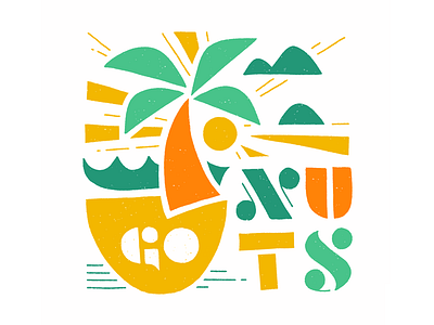 Go Nuts! illustration ipad island lettering nuts palm tree sun