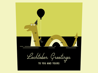 Happy Lochtober everyone! balloon hat illustration loch ness monster lochtober october party scotland