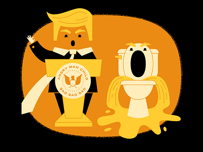 Celebrate Mocktober! Spew crap like the pros! donald trump illustration inktober october toilet trump vectober