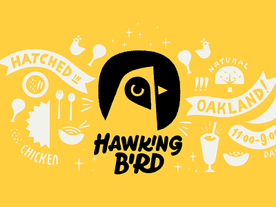 Hawking Bird Identity! bird branding chicken hawk illustration logo oakland restaurant