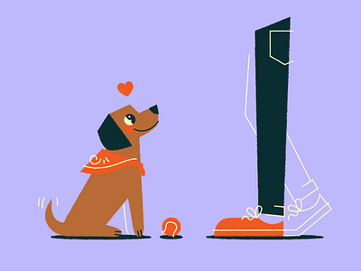 ball plz I luv u ❤️ ball dog fetch illustration love puppy tennis ball walk