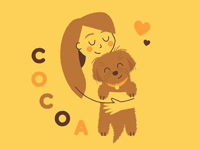 Cocoa ❤️ cocoa dog family hug illustration love pet puppy