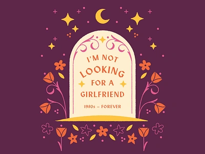 I'm not looking for a girlfriend dating flowers girlfriend grave gravestone illustration men roses tombstone typography