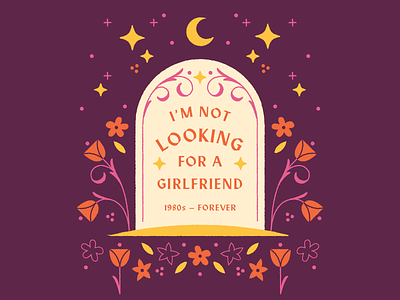 I'm not looking for a girlfriend dating flowers girlfriend grave gravestone illustration men roses tombstone typography