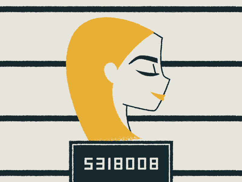 Inmate No. 5318008 illustration boobies boobs portrait woman calculator prison jail mugshot