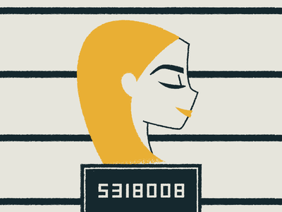 Recluso No. 5318008 ilustración piqueros tetas retrato mujer calculadora prisión cárcel mugshot