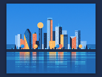 Dallas Skyline by Lisa Engler on Dribbble