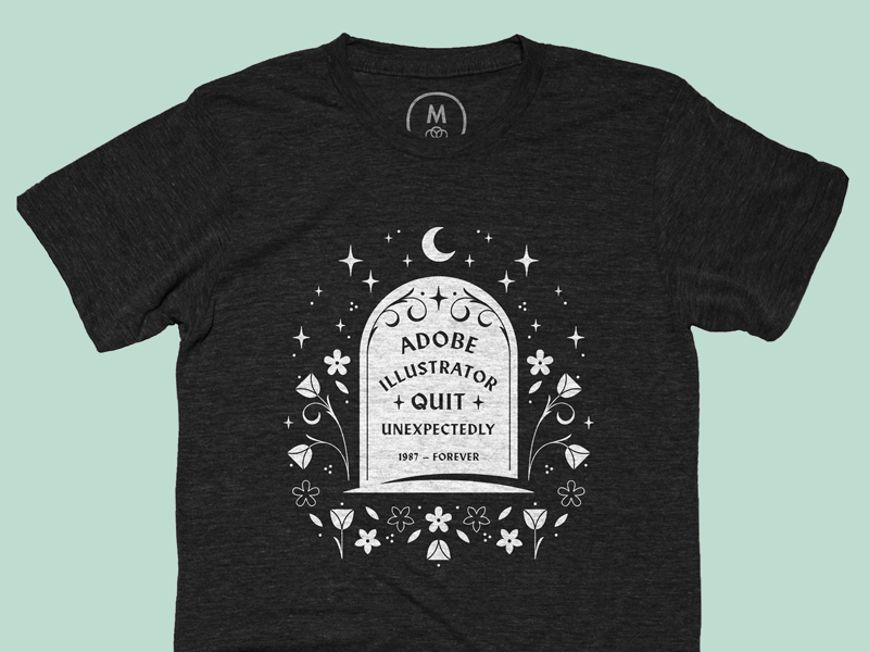 Quit Unexpectedly T-shirt cemetery cotton bureau flowers grave illustration illustrator quit unexpectedly rip roses tshirt typography