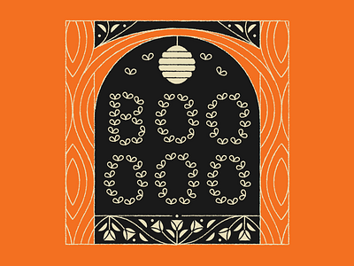 Boobees! bee hive bees boo flowers halloween hive illustration lettering trees