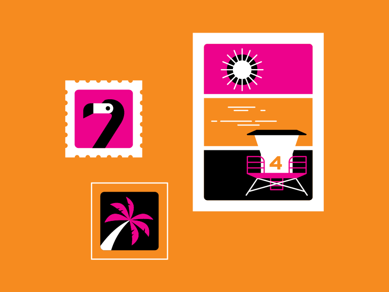 TA Preview beach beijing brazil china dim sum flamingo illustration miami nyc postcard san francisco stamps travel