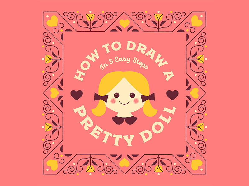 How to draw a pretty doll