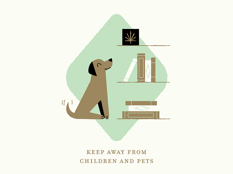 Kiva Confections illos, pt. III cannabis dog edibles iconography illustration kiva marijuana present safety spot illustrations weed