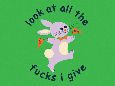 Wheeeeeee bunny comic sans go away illustration parade rabbit typography yay