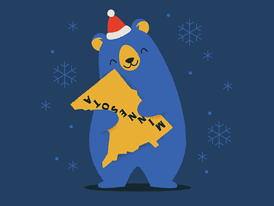 Minnesnowta bear illustration january minnesota santa snow snowflake winter